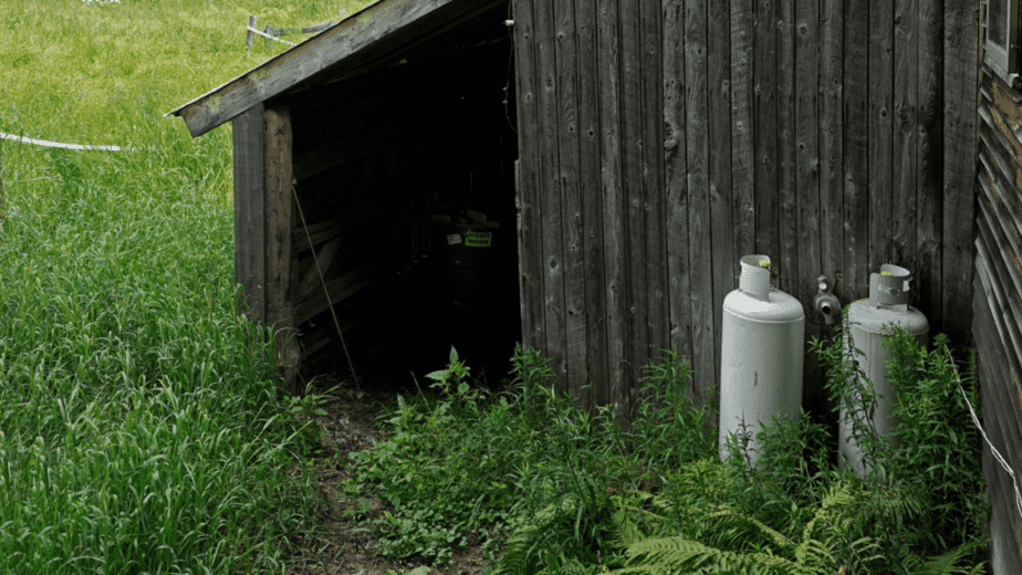 Always store propane tanks outdoors!