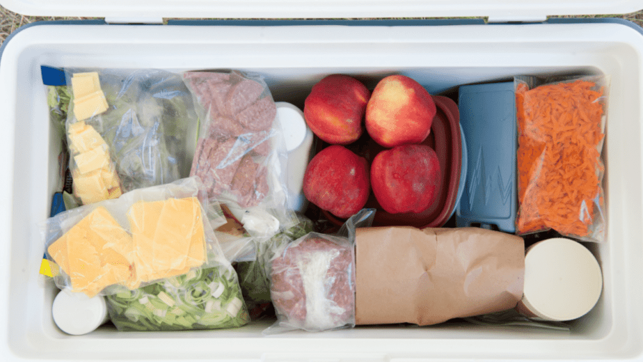 Cooler boxes keep food cold while camping