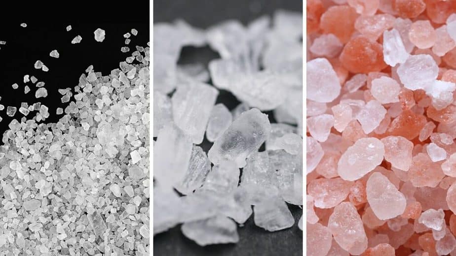 Unprocessed sea salt, rock salt, and Himalayan salt are the best sources of coarse salt