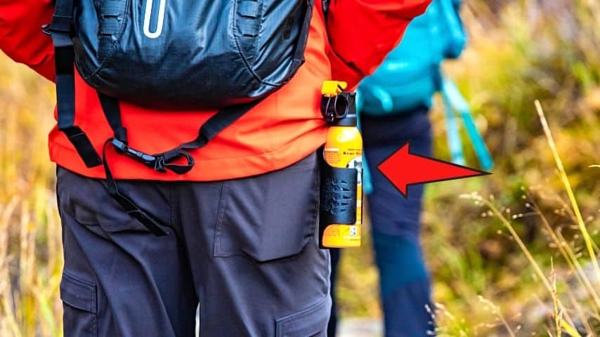Only use the bear spray on a bear that approaches your tent exhibits aggressive behavior