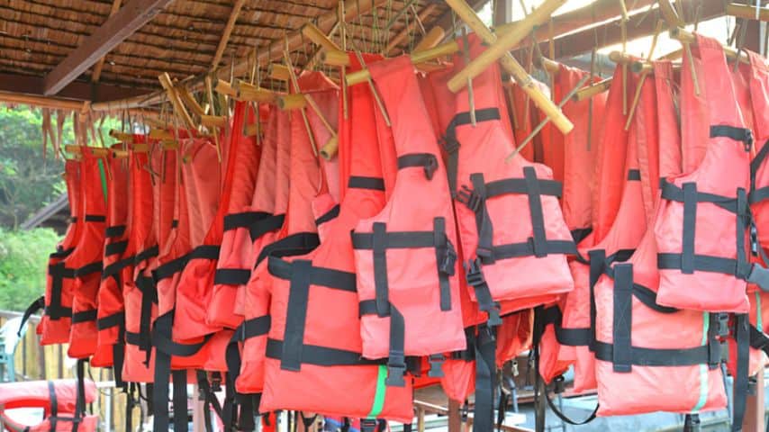 Hanging your PFDs when storing them reduces the risk of them getting tears
