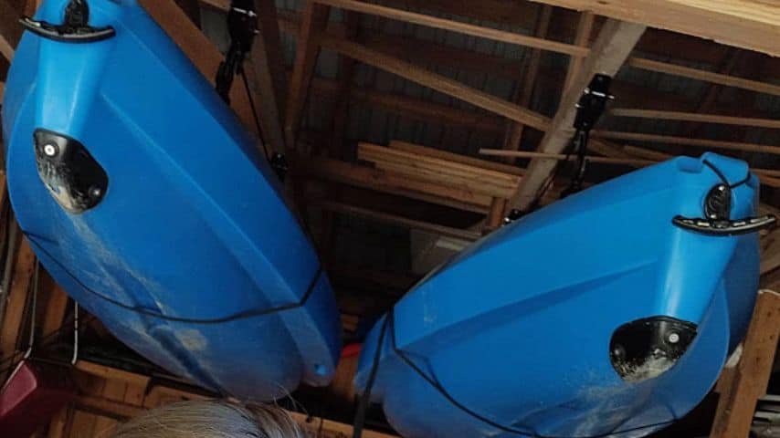 If you have a small-sized garage, storing your kayaks using the overhead suspension system is the best method