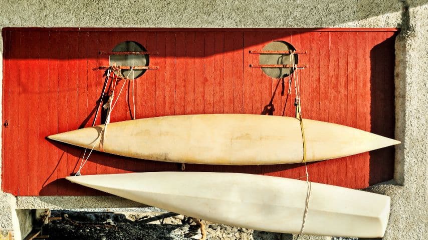 Store the kayak on its sides to prevent the body from bending and getting any scratches